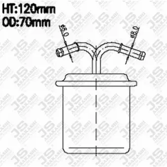 Fuel filter, In-line. Фильтр топливный, проточный JS ASAKASHI FS317J