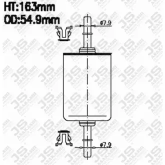 Fuel filter, In-line. Фильтр топливный, проточный JS ASAKASHI FS618J
