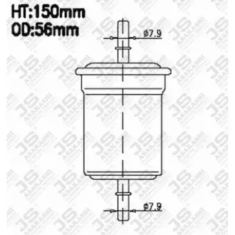 Fuel filter, In-line. Фильтр топливный, проточный JS ASAKASHI FS9207