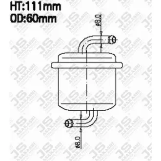 Fuel filter, In-line. Фильтр топливный, проточный JS ASAKASHI JN7295