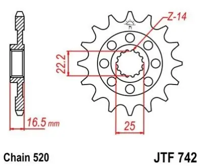 Передня зірка MOTO JT SPROCKETS 100-455-15