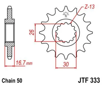 Передня зірка MOTO JT SPROCKETS 101-664-16