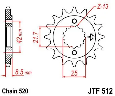 Передня зірка MOTO JT SPROCKETS 104-463-17 (фото 1)