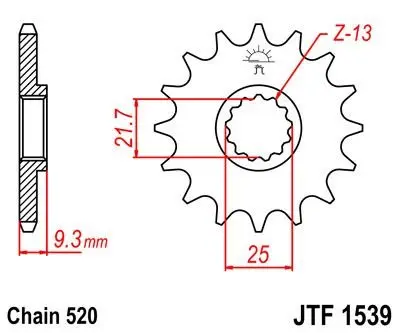 Передня зірка MOTO JT SPROCKETS 104-469-14 (фото 1)