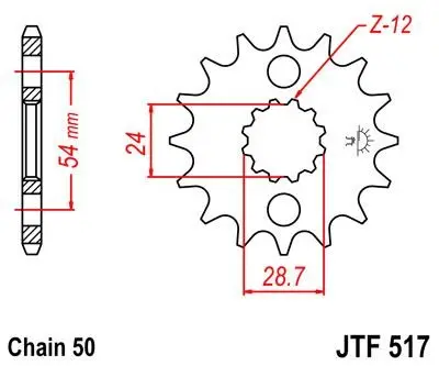 Передня зірка MOTO JT SPROCKETS 104-655-17 (фото 1)