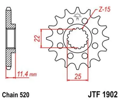 Передня зірка MOTO JT SPROCKETS 105-412-15