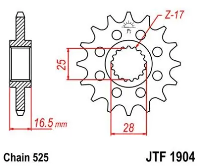 Передня зірка MOTO JT SPROCKETS 105-501-17