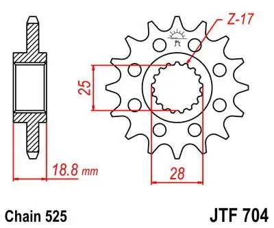передня зірка MOTO JT SPROCKETS 10551316 - фото 1