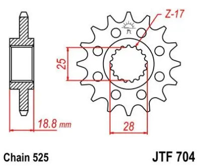 Передня зірка MOTO JT SPROCKETS 105-513-17
