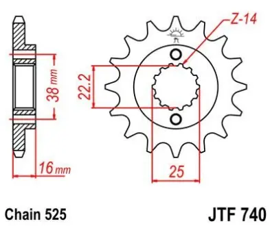 Передня зірка MOTO JT SPROCKETS 105-551-15