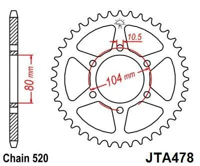 Зірка MOTO JT SPROCKETS 110-462-41 (фото 1)