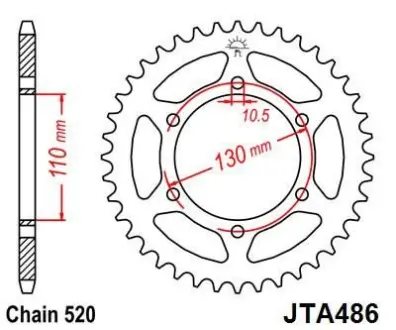 Зірка MOTO JT SPROCKETS 110-465-45