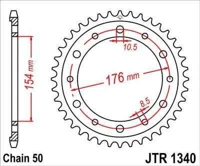 зірка MOTO JT SPROCKETS 11167344 - фото 1