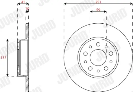 Гальмівний диск задній Fiat Tipo (2015->) JURID 563295JC