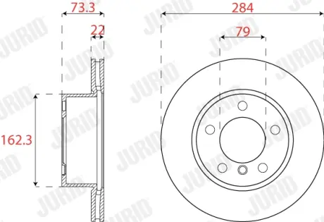 Гальмівний диск передній BMW 1 (F20, F21), 2 (F23, F22, F87) JURID 563322JC