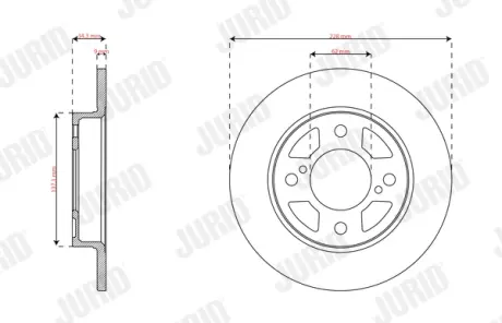 Гальмівний диск задній SUZUKI BALENO, SWIFT JURID 563584JC