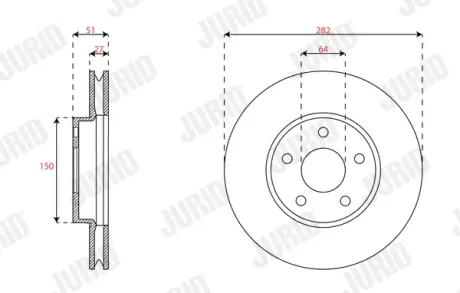 Гальмівний диск передній Ford Focus IV (2018->) JURID 563663JC