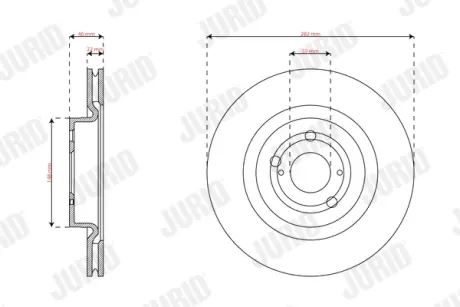 Гальмівний диск передній TOYOTA YARIS JURID 563739JC