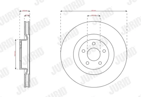 Гальмівний диск передній FORD Focus, Kuga JURID 563756JC