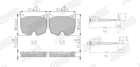 Гальмівні колодки передні Mercedes CLS, E-Class, S-Class, SL, SLR JURID 573180J