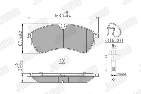 Гальмівні колодки передні VW Crafter 2016- JURID 573831J