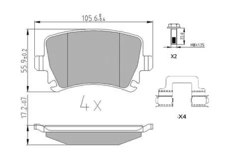 Гальмівні колодки задні VW EOS, Golf, Scirocco, Tiguan / Skoda / Seat JURID 573846J