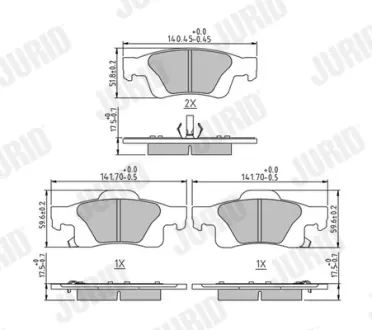 Гальмівні колодки задні Jeep Grand Cherokee IV (WK, WK2) JURID 573860J