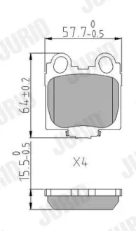 Гальмівні колодки задні Lexus GS, IS, SC / Toyota Altezza, Arisro, Mark II, Verossa JURID 573915J