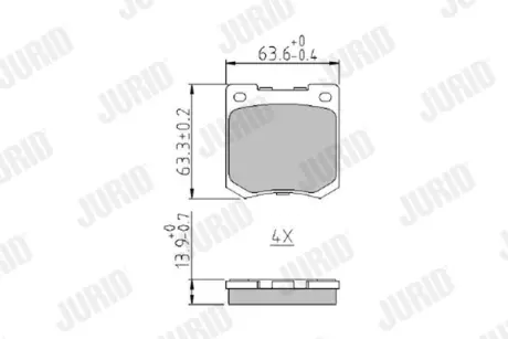 Гальмівні колодки передні Volvo 340-360 / Ford Capri / Hyundai Pony JURID 573961J