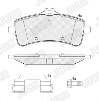 Гальмівні колодки задні Mercedes S-Class (V223, W223, W222, V222, X222) JURID 574138J