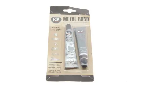 Клей для ремонту металевих виробів Metal Bond прозорий 56,7 г K2 B116