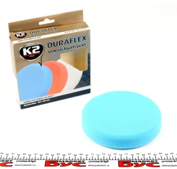 Губка для полірування Duraflex на липучці блакитна 150 мм х 25 мм K2 L611