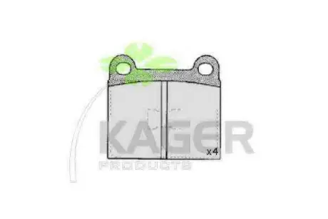 Комплект тормозных колодок, дисковый тормоз KAGER 350109