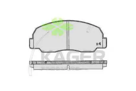 Комплект тормозных колодок, дисковый тормоз KAGER 350246