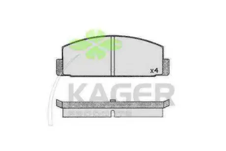 Комплект тормозных колодок, дисковый тормоз KAGER 350619