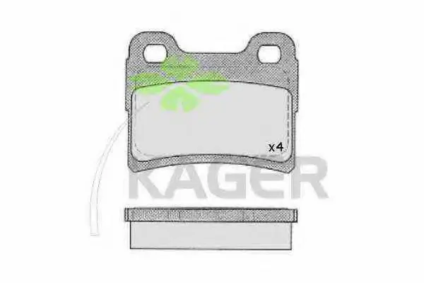 Комплект тормозных колодок, дисковый тормоз KAGER 350676 (фото 1)