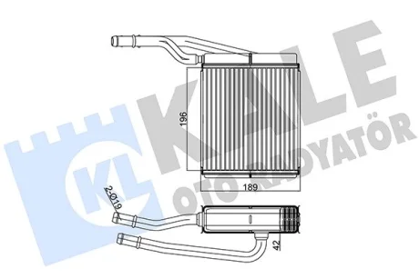 Радіатор отопителя Ford Focus (98-), Transit Connect (02-) OTO RADYATOR KALE 177400