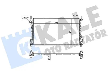 FORD радіатор охолодження 703X401X23,5 Transit Connect 2.4 TDCi 02- KALE 209700
