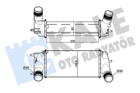 Інтеркулер Ford Fiesta VII (08-), B-Max (12-), EcoSport (12-) МКПП 1.0 EcoBoost OTO RADYATOR KALE 309100