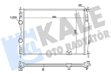 Радіатор охолодження двигуна (паяний) Nissan Qashqai (06-) 2.0i MCVT OTO RADYATOR KALE 342055