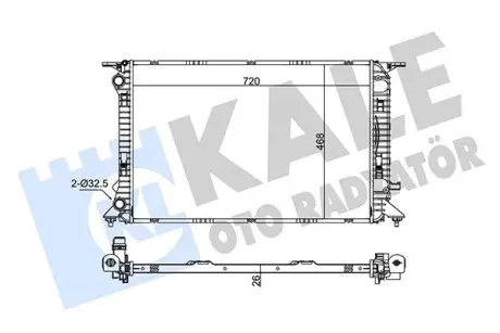 Радіатор охолодження Audi A4, A5, A6, Q3, Q5 OTO RADYATOR KALE 342340
