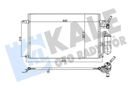 Радіатор кондиціонера Chevrolet Epica OTO RADYATOR KALE 342510