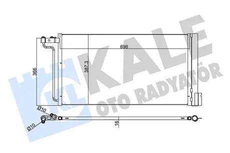 Радиатор кондиционера Ford Focus III (10-), C-Max (11-) 1.6i, 2.0i KALE 345220