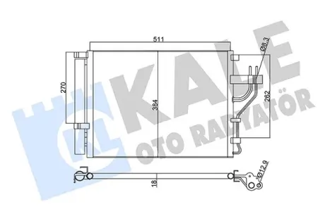 Радіатор кондиціонера Hyundai IX35/KIA Carens IV, Sportage (10-) 1.7 CRDi, 2.0 CRDi OTO RADYATOR KALE 345425