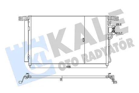Радіатор кондиціонера Hyundai Santa Fe II (05-) 2.2 CRDi, 2.7i OTO RADYATOR KALE 345440