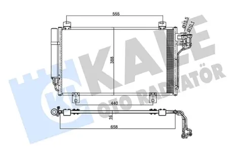 Радіатор кондиціонера Mazda 3 (14-), 6 (13-) 1.5i, 1.6i, 2.0i, 2.5i OTO RADYATOR KALE 345495