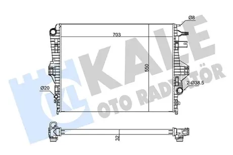 Радіатор охолодження двигуна (паяний) VW Touareg II (11-) OTO RADYATOR KALE 345865