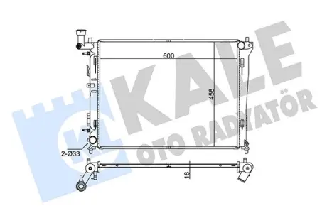 Радіатор охолодження двигуна (паяний) Hyundai Elantra, i30 (07-)/KIA Ceed (07-) АКПП 1.6 CVVT, 2.0 CVVT OTO RADYATOR KALE 345930