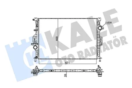 Радиатор охлаждения двигателя (паяный) Ford Focus III (11-), Kuga (08-), Mondeo KALE 346120