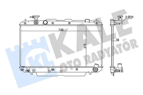 TOYOTA Радиатор охлаждения Rav 4 II 2.0 00- KALE 346215